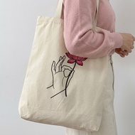 Vintage Meditation Lotus Printed Canvas Tote Bag Large Size Fits A4 for School and Work Meaningful G