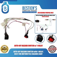 Auto-Off Hazard Switch with 1-Relay, Ideal for Motorcycle Hazard Lights