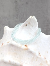 天然海水藍寶手鏈 天然寶石 三圈造型 手鍊 海水藍寶石