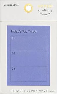 Post-it Noted by Habit Tracker Notes, 100 Count, 4" x 6.6", Periwinkle