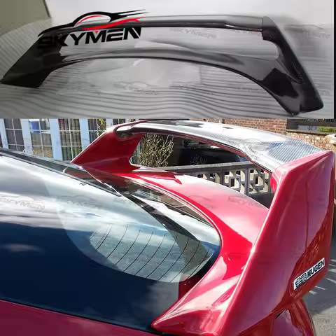 MUGEN Style Rear Spoiler For 06-11 Civic Type R FN2 Carbon Fiber Glass Rear Trunk Wing For FN2 Doubl