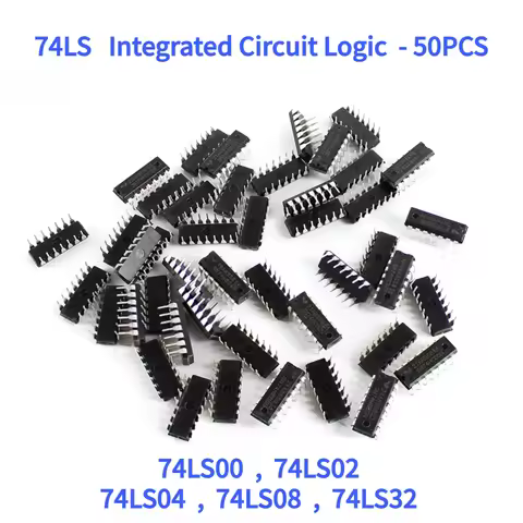 50PCS/Lot 74LS Integrated Circuit Logic DIP-14 IC Kit 5 values 74LS00 74LS02 74LS04 74LS08 74LS32 IC