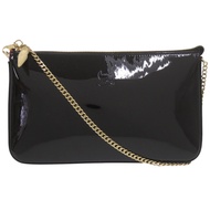 Christian Louboutin 黑色漆皮鏈條單肩包，成色極佳，黑色，0376 [二手] Christian Louboutin