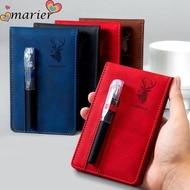 MARIER A7 Notebook, Portbale Leather Cover Pocket Notebook, A7 Horizontal Line Memo Pad Students