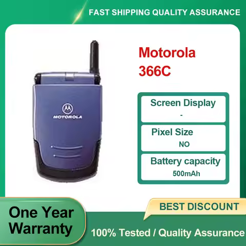 Refurbished Unlocked Motorola 366C Original GSM 900 500mAh Phone 2G Good Condition Only Support Engl