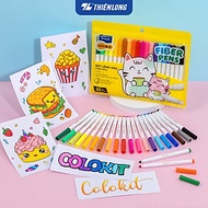 Bút lông màu Fiber Pen Thiên Long Colokit an toàn sử dụng tô màu, vẽ tranh, calligraphy, 20 màu basi