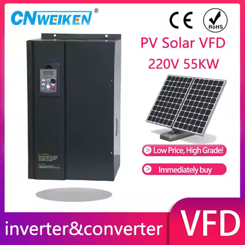 DC or AC Input 55KW To 3Phase 220V Output Inverter Solar Variable Frequency Inverter PWM Control Inv