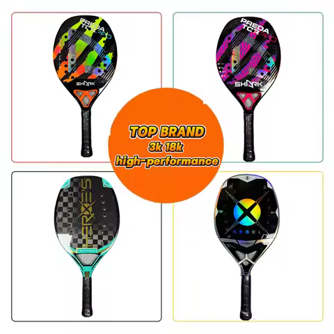 Professional Surface 3D Shark Kona Heroes Beach Tennis Rackets in 3K 12K 18K Carbon Fiber Carbon Gra