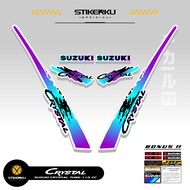 SUZUKI STRIPING CRYSTAL TUNE MOTIF X4 STICKER CRYSTAL TUNE CUSTOM STICKER ORIGINAL CRYSTAL MOTORCYCL