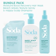 [แพ็ก 3 ขวด] มายโซดาออสเตรเลียแชมพูแฮปปี้สกาล์ปและทรีตเมนต์ผมแฮร์บูทและสเปรย์บำรุงเส้นผม สูตรอ่อนโยน