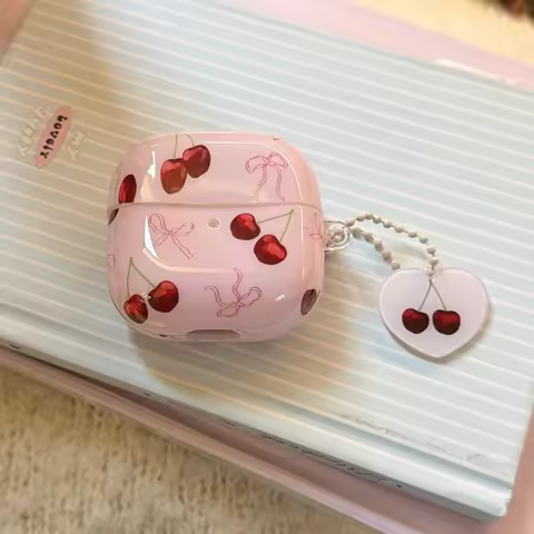 For Huawei Freebuds 5i 6i 7i SE 2 3 Huawei Free Clip 2 Pink Bowknot Cherry Earphone Case Korean IMD 