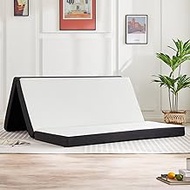 DUMOS Folding Mattress, 3 inch Tri-Fold Memory Foam Mattress, Foldable Mattress Topper with Washable Cover, Foldable Guest Bed, Travel Mat