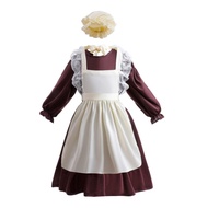 Dressy Daisy Pioneer Colonial Prairie Maid Dress Costume Clothing with Apron and Mob Cap for Toddler