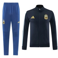 2026 Retro Training Outfit - German Blue-Grey & Navy Blue A-F-A Jacket Top & Pants - S-XXL 1:1 2R8M