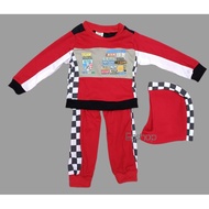 McQueen Cars Racing Costume For Kids (Longsleeve,Pants,Cap, helmet)