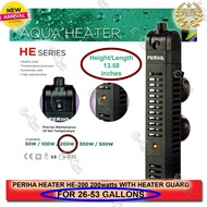Periha Heater HE-200 (200Watts) w/ Guard For 26-53 Gal(30Gl)(35Gl)(40Gl)(50Gl)(Acc)Aquarium Heater
