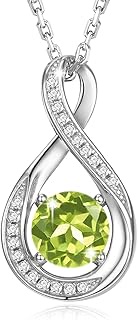 925 Sterling Silver Created Blue Sapphire Necklace September Birthstone Necklaces for Women Birthday