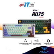 AULA AU75 Wireless Mechanical Gaming Keyboard with RGB Light, Tri-Mode Connection, Gasket Structure,