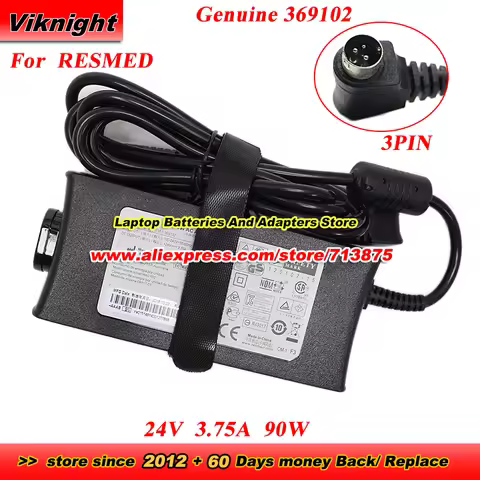 Genuine 369102 24V 3.75A 90W 3PIN AC Adapter for S9 SERIES CPAP S9 AUTOSET CPAP machines S9 IP21 IPX