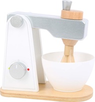 Wooden Toys Wooden Mixer with Movable Upper Part and Stirring Bowl for Play Kitchens Designed for Ch