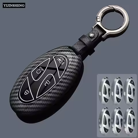 3 4 5 6 7 Buttons Carbon Style ABS Plastic Car Key Case Cover Fob for Hyundai Kona Ev Grandeur GN7 I