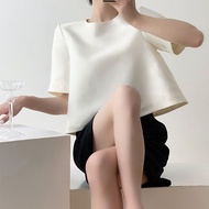 Women's Short Sleeve Pullover A-line Suit Top  White Acetate Short Sleeve Blazer Jacket
