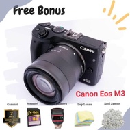 #Bekas! Kamera Canon Eos M3 + Lensa 18-55 + Memori 16Gb+ Tas + Garansi