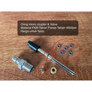 Oring seal inner micro coupler male and valep contents 5 pcs FKM75 material heat resistant 4500psi