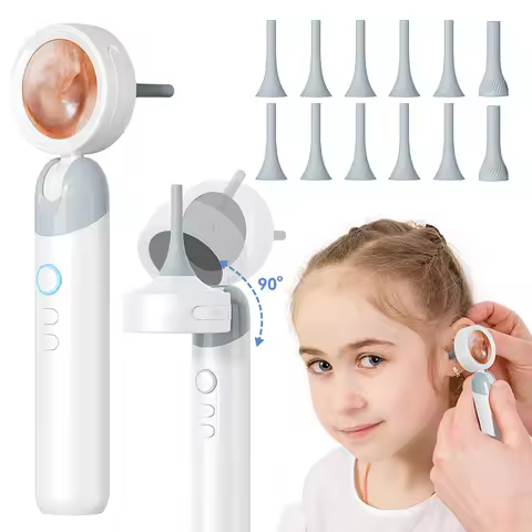 Ear Wax Camera Ear Cleaner 3.2mm 4X Zoom 1.38 Inch Screen 1080P HD 90degree Rotation Head Scope Add 