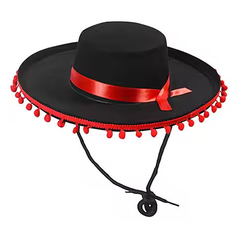 Halloween Sombrero Hats Spanish Flamenco Sombrero Costume Hat Wide Brim Cosplay Costume Props Large 