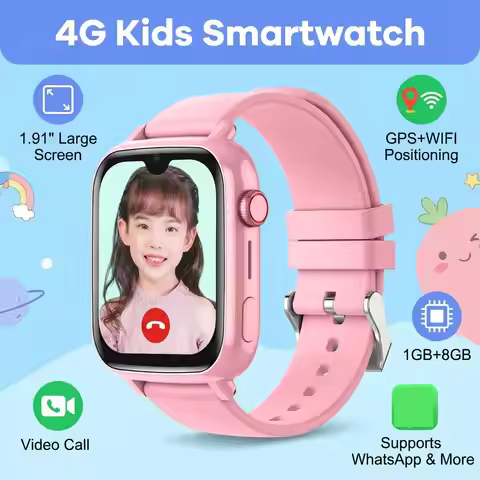 4G Smart Watch Kids GPS WiFi Locator 1.91 Inch 2-Way Call, Voice Monitor & SOS Alert APP Download Id