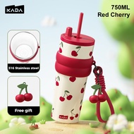 KADA Tumbler tahan sejuk 750ml/25oz Water Bottle with Straw 316 Stainless Steel for outdoor travel