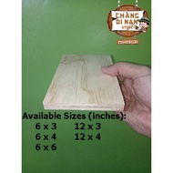 Wood Board B 6x3in, 6x4in, 6x6in, 12x3in, 12x4in (Plywood 1/4 to 3/4 in)