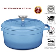 DESSINI ITALY iNM-20 Die Cast Aluminium Non Stick Casserole Pot Bowl Deep Fry Pan Cookware Tool PERI