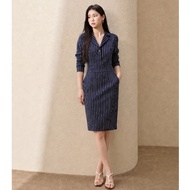 JESS Dress Blazer Navy StripedWanita 7 Sleeves/8 Semi Bodycon Office Dress LD 102–108