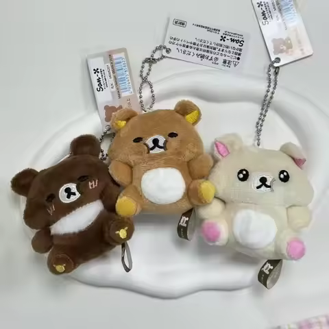 20th Anniversary Anime Cartoon Easy Bear Gluttonous Bear Cute Baby Hug Plush Keychain Small Pendant
