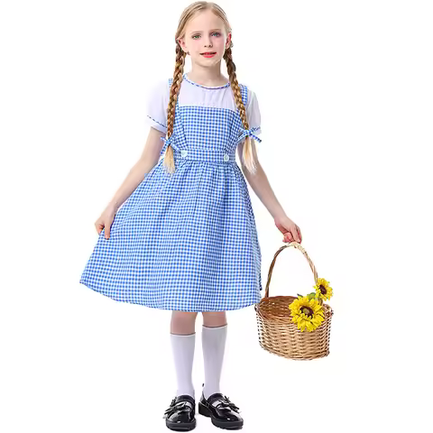 Girl Purim Dorothy Alice Princess Costume Book Week Dance Stage Wizard Country Cosplay Carnival Hall