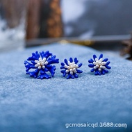 Klein Accessories Natural Brooch Goddess Pearl Cornflower Blue Pin Versatile Floral Blue Corsage SNV