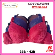 36B-42B Women Bra B cup Cotton Bra Full Cup Bra ada besi Baju dlm wanita 2107