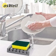 ASWELL Soap Dish Easy Silicone Clean Sponge Tray