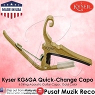 Kyser KG6GA Quick Change Acoustic Guitar Capo Gold Color (Made in USA) Capo Gitar Kapok Akustik Guitar Kapo