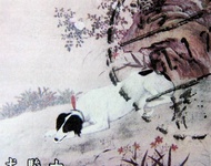 清故宮藏畫郵票-清代宮廷御用畫家意大利人郎世寧作品"十駿犬之驀空鵲"郵票