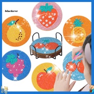 BL- Fruit Diamond Painting Coaster Handmade Diamond Painting Coaster Set with Holder Diy Art Craft Cup Mat for Table Decoration Perfect Gift for Adults and Kids