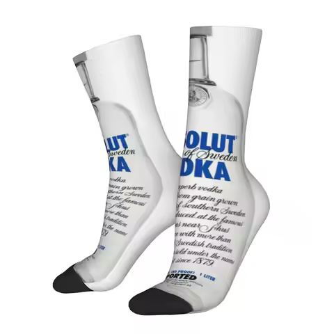 Funny Sock aAbsolut Vodka aAbsolut Vdka9 Vintage Quality Pattern Printed Men Socks Novelty Men's Soc