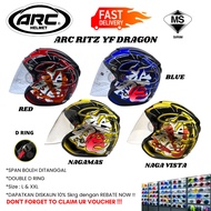 ARC RITZ YF DRAGON BLUE / RED / NAGAMAS / NAGA VISTA OPEN FACE HELMET ORIGINAL ( HELMET ARC RITZ DRA