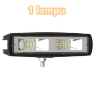 Universal Mobil Lampu Kerja LED Kabut Mengemudi Lampu Sorot 48W 12LED 12V Baris Tunggal Sepeda Motor