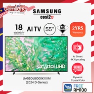 Samsung (43/55") DU8000 D8000F 4K Dynamic Crystal UHD Smart AI TV | UA55DU8000KXXM UA43U8000FKXXM Te