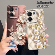 HP Oppo A5X 2025 Case Oppo A5 4G/ Oppo A5i PRO 4G/ Oppo A5i PRO 5G/ with Modern Aesthetic Flower Mot