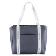 二手香奈兒 CHANEL 標誌手提包，運動系列，尼龍，法國製造，灰色，單肩包/手提包，A4 尺寸，拉鍊，標誌，女士。