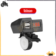 ที่ชาร์จมือถือมอเตอร์ไซค์  ที่ชาร์จ usb ติดมอเตอร์ไซค์  Motorcycle charger  อินเทอร์เฟซ USB คู่ จอแส